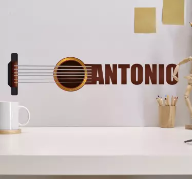 Chitara spaniola cu decal muzica de nume - TenStickers