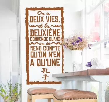 Citat din confucius cota decal - TenStickers