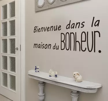 Citat fericire casă text decal perete - TenStickers