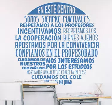 Clase de școală reguli decal educațional - TenStickers