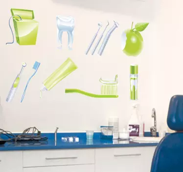 Colecție verde decal îngrijire dentară - TenStickers