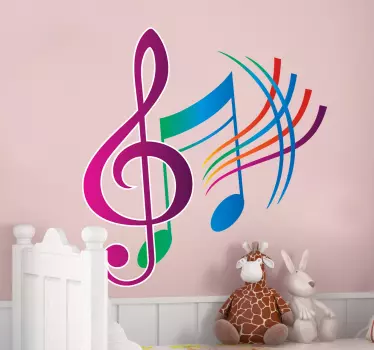 Colorat autocolant de notă muzicală - TenStickers