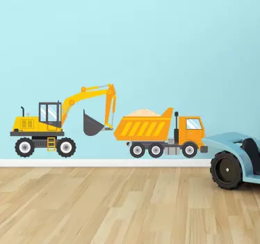 Copii basculantă și autocolant de perete digger - TenStickers