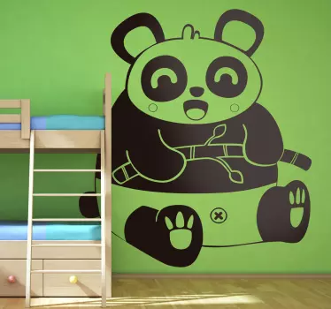 Copii râzând autocolant de perete panda - TenStickers