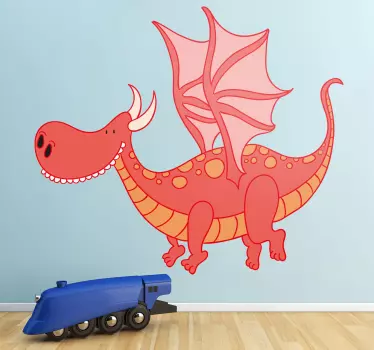 Copii zâmbind autocolant de perete dragon - TenStickers