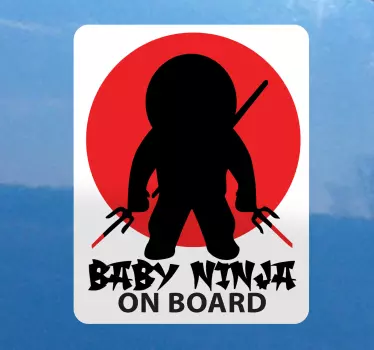 Copil ninja la bord auto autocolant - TenStickers