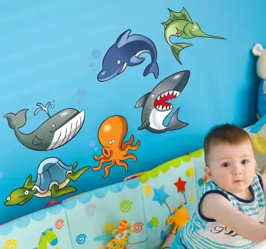 Creaturi oceanice autocolante pentru copii - TenStickers