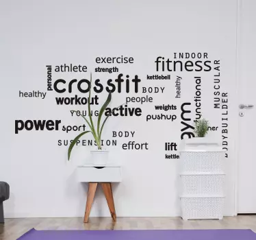 Crossfit gym cuvinte text decal - TenStickers