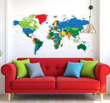 Culoare pe plan mondial autocolant de perete - TenStickers