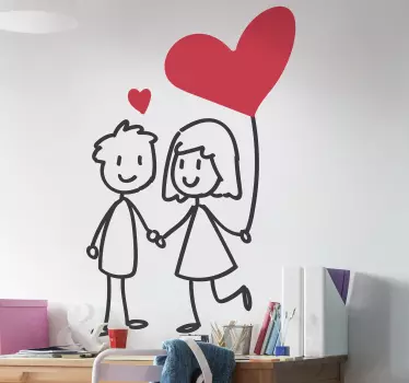 Cuplu în dragoste autocolant de perete - TenStickers