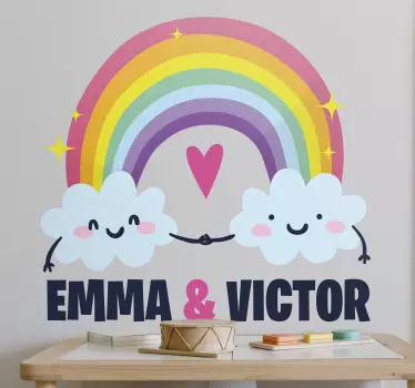 Curcubeu cu nume personalizate ilustrare artă de perete - TenStickers