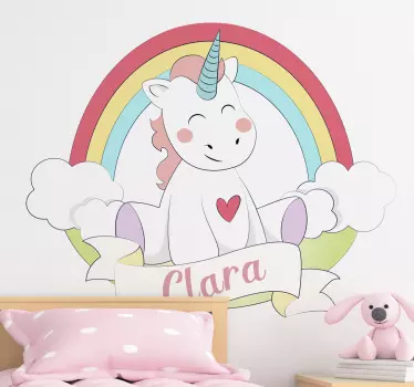 Curcubeu unicorn basm decal perete - TenStickers