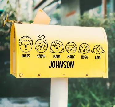 Cutie poștală cu autocolant personalizat pentru nume de familie - TenStickers