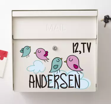 Cutie poștală personalizabilă păsări decal de păsări - TenStickers