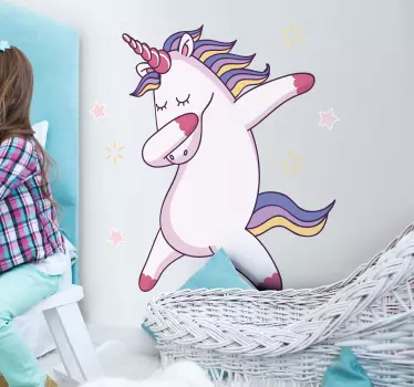 Dans amuzant unicorn ilustrare artă de perete - TenStickers