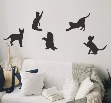 Dansuri pisici decal perete - TenStickers