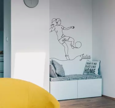 Decal de fotbal minimalist pentru femei fotbalist - TenStickers