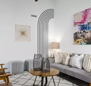 Decal de linie abstractă cu jumătate de arc - TenStickers