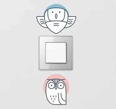 Decal de perete pasăre și bufniță - TenStickers