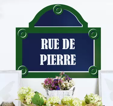 Decal de perete personalizat pe strada paris - TenStickers