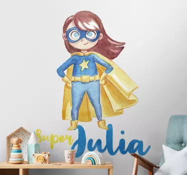 Decal personalizat super-erou fata - TenStickers
