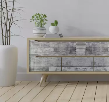 Decal mobilier textura lemn gri - TenStickers