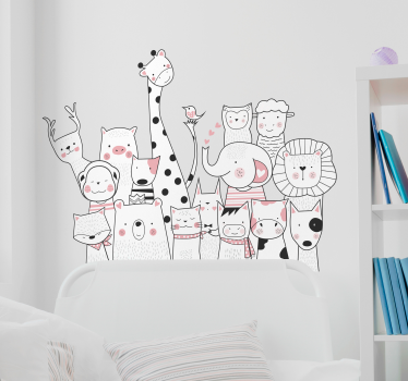 Decalaj perete minimalist de desen de animale - TenStickers