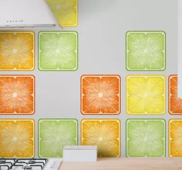 Decalcomanie colorată din vinil pentru transferul plăcilor citric - TenStickers