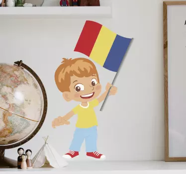 Decalcomanie personalizată steag băiat român - TenStickers