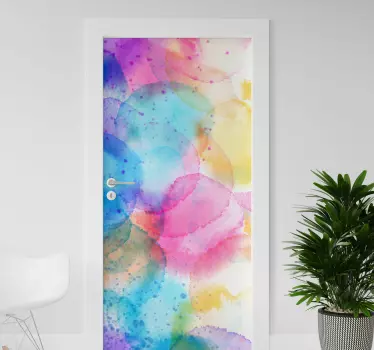 Decalcomanie ușă de sticlă râu colorată stropire - TenStickers