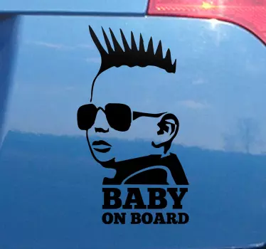 Decalcomanie vinil rock baby in car - TenStickers
