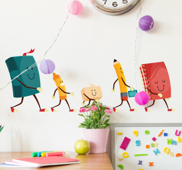 Decolteu stilou colorat copii perete - TenStickers