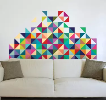Deconstrucție geometrică autocolant modern de perete - TenStickers
