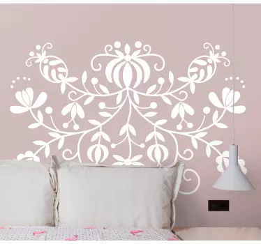 Decor de perete cu flori tradiționale neagră - TenStickers