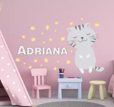 Decor de perete în stil nordic kitty - TenStickers