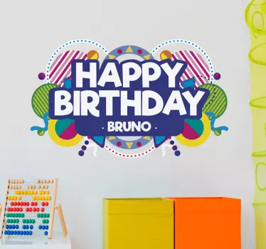 Decor de perete personalizabil la mulți ani - TenStickers