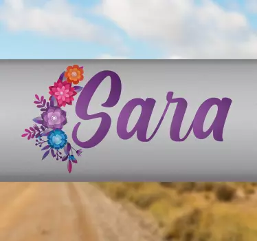 Decorativ floral nume fată bicicletă decal - TenStickers