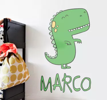 Dinozaur personalizat cu autocolant de nume - TenStickers
