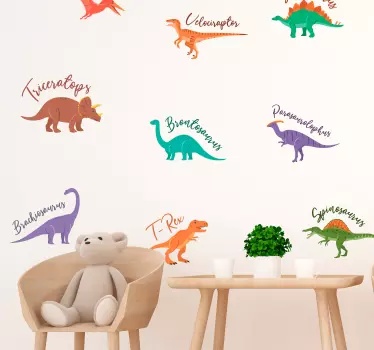 Dinozaurii cu numele autocolantului de perete la domiciliu - TenStickers