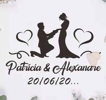 Doar căsătorie personalizată decal de vinil de nuntă - TenStickers