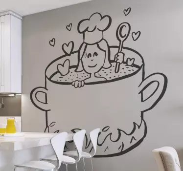 Dragoste autocolant perete de gătit - TenStickers
