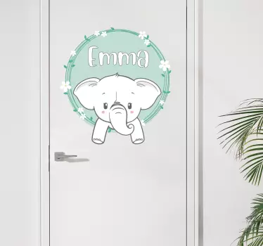 Elefant cu autocolant ușă de sticlă - TenStickers