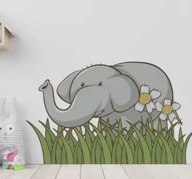 Elefant în grădină decalcomanii pentru mobilier - TenStickers