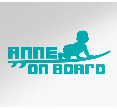 Etichete animale silueta bebeluș surfând - TenStickers