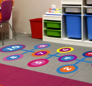 Faianță rotundă cu autocolant de vin hopscotch - TenStickers