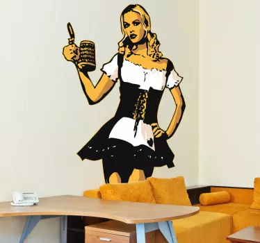 Fată de bere colorată - TenStickers
