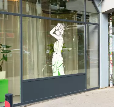 Fată de păr ține autocolant de perete - TenStickers