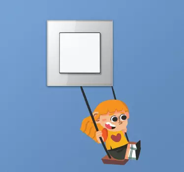 Fată swinging lumina comutator lumina comutator capac decal - TenStickers