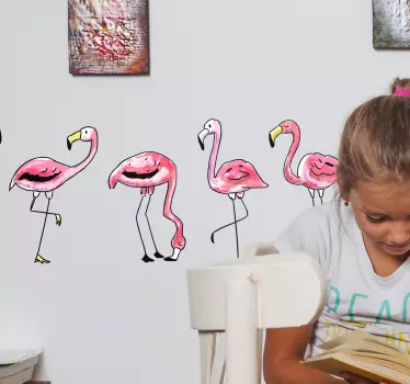 Flamingo autocolant de frontieră de perete - TenStickers