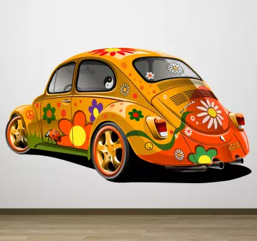 Floral autocolant autovehicule de gândac de design - TenStickers